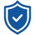 blue shield icon with checkmark security assurance four benefits